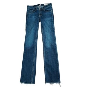 Rag & Bone Straight Leg Raw Hem Jeans 25